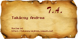 Takácsy Andrea névjegykártya